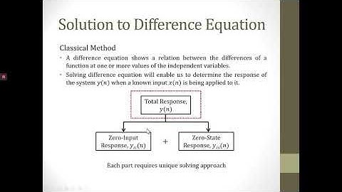 WEEK 3 PART 1 SOLUTION TO DIFFERENCE EQUATION PART 1