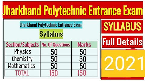 Jharkhand polytechnic syllabus 2021