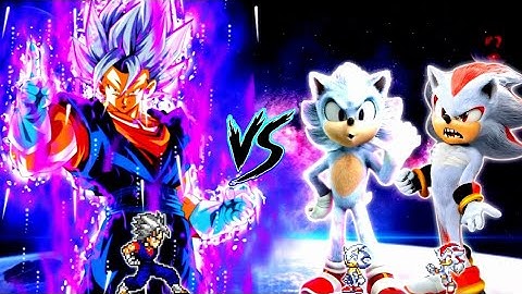 Vegito V3 OP (all form) VS Sonic Chaos V4 JVL OP (all form) & Shadow V3 OP (all form) in Mugen