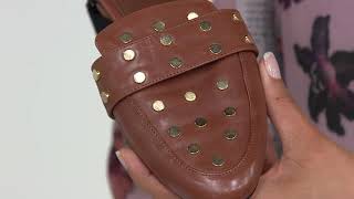 Vince Camuto Leather Two-Piece Studded Flats - Wenerly on QVC screenshot 4
