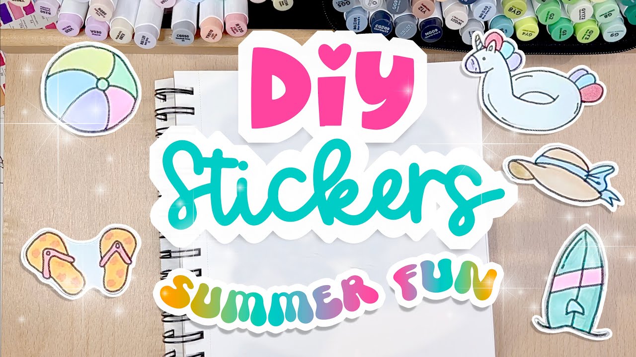 Sticker Tutorial How to Make Stickers Using Your Own Drawings - EASY DIY Sticker ...