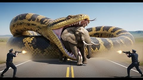 EPIC RESCUE | GIANT PYTHON attacks Elephant, luckily rescued by BRAVE Young Men