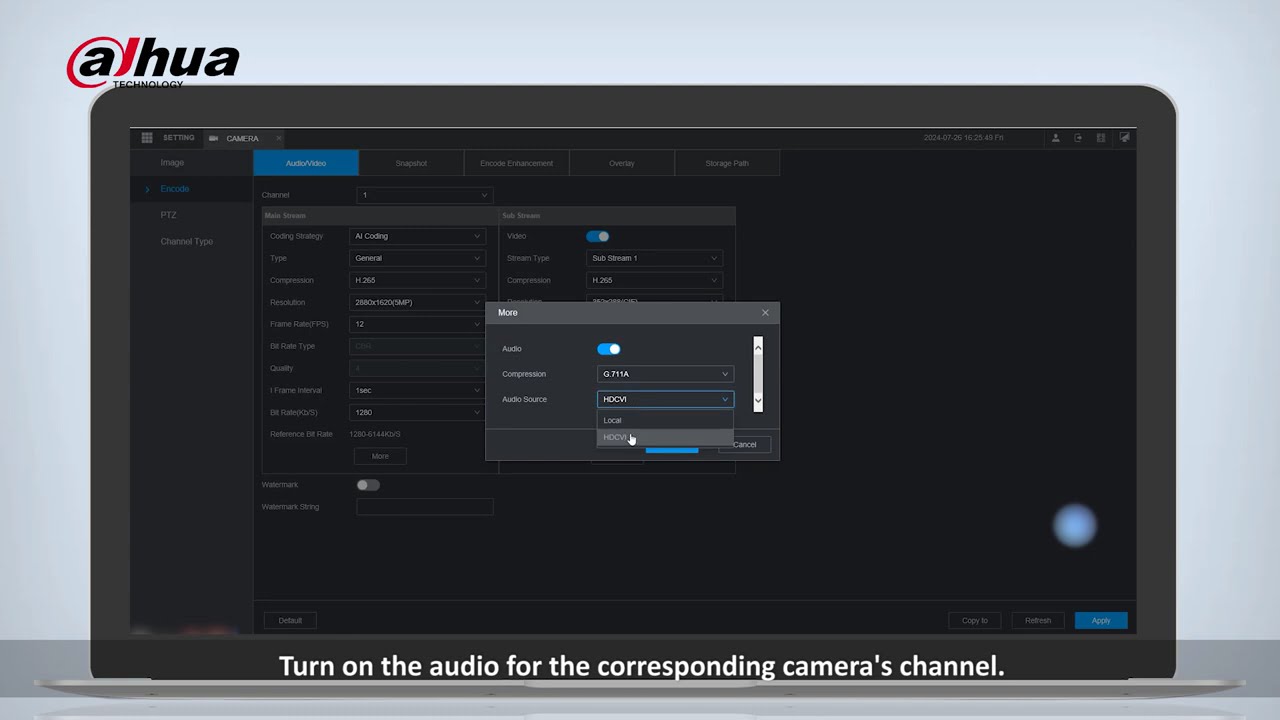 Dahua NVR Two Way Talk Configuration Tutorial on Webpage