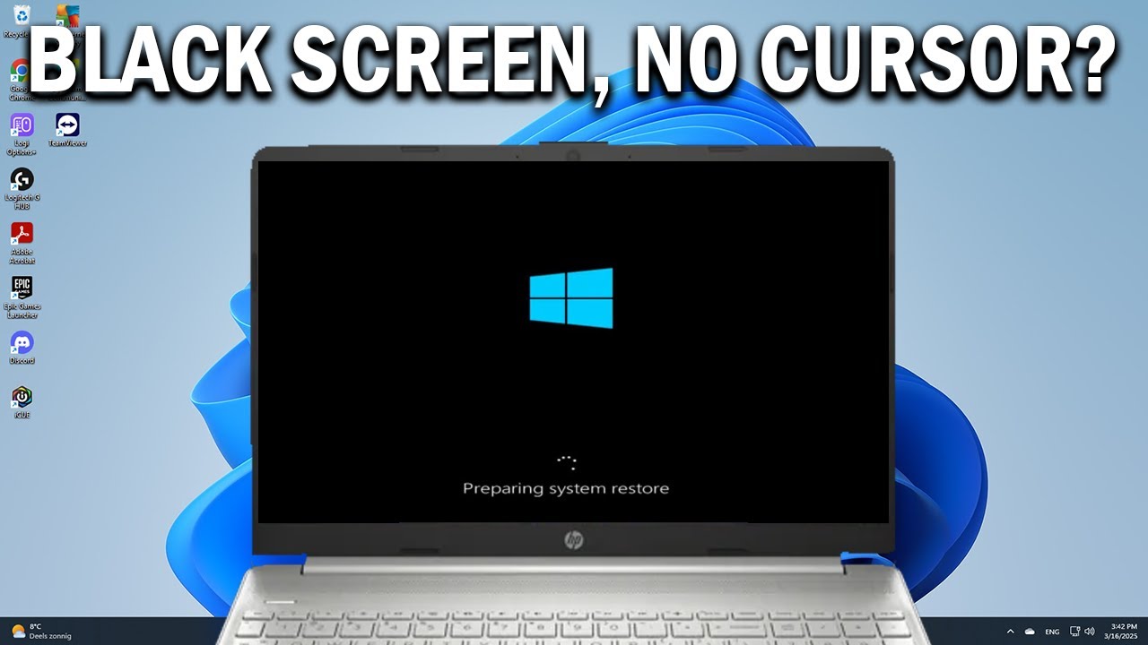 windows 10 black screen without cursor