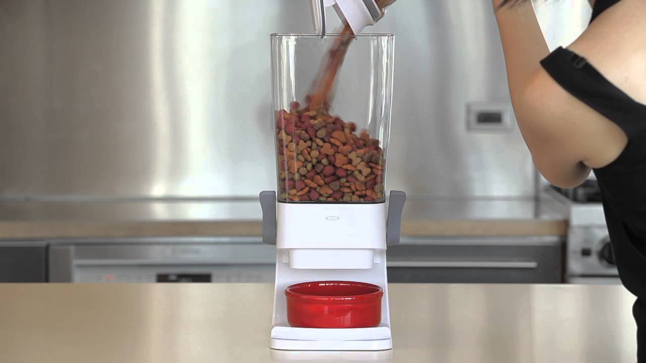 Use A Countertop Cereal Dispenser For Pet Food Youtube