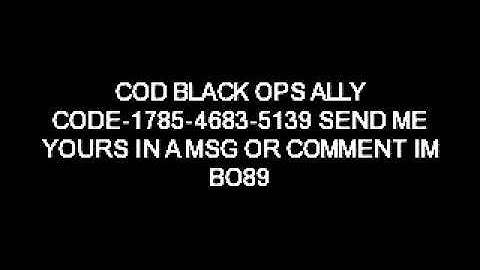 cod black ops wii ally code