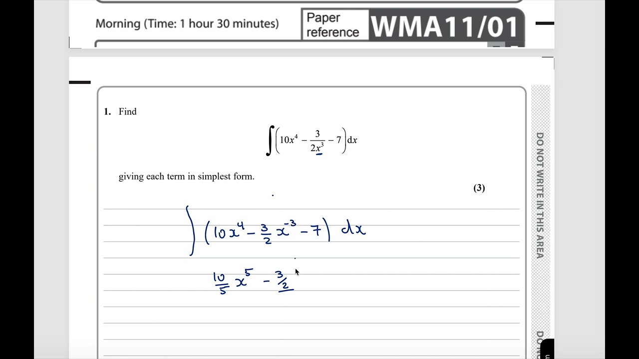 Edexcel IAL P1 – WMA11/01 Май/Июнь 2024 Вопрос[1] | [ИНТЕГРАЦИЯ] Пошаговое объяснение