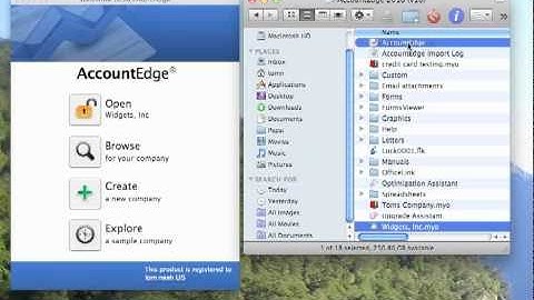 Various ways to open files in AccountEdge for Mac