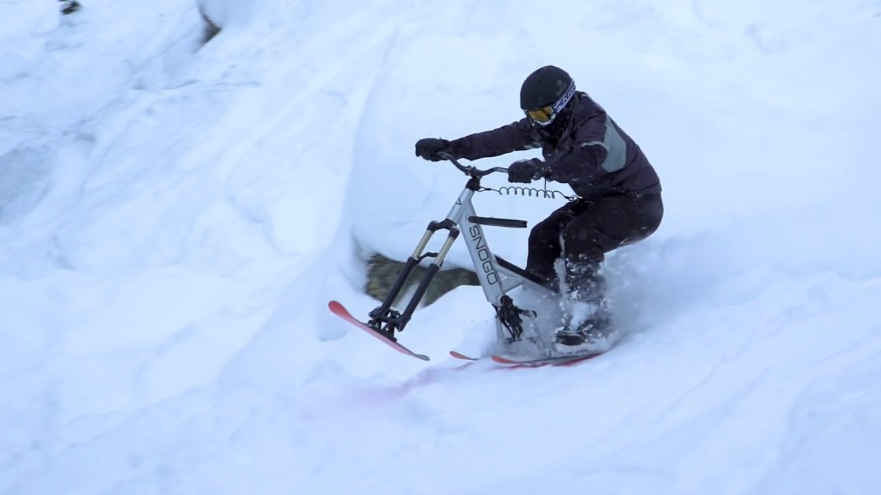 3-Blade Snow Bike Shreds Ski Slopes 