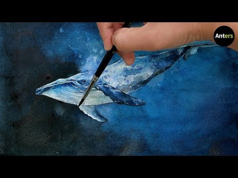 Comment dessiner une baleine Rêver en aquarelle