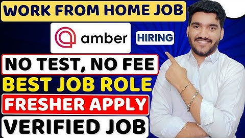 Amber Work From Home Jobs 2025 | Online Jobs At Home | Verified Remote Jobs | WFH Jobs For Freshers