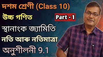 Class 10 Advanced Maths | Coordinate Geometry | Inclination & Slopes | Ex-9.1 | Part-1 | Chapter-9