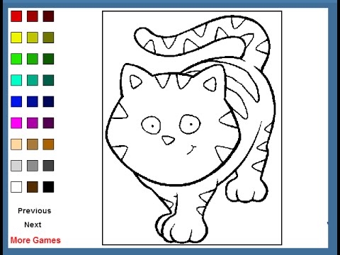 Cat Coloring Pages For Kids - Cat Coloring Pages Games - YouTube