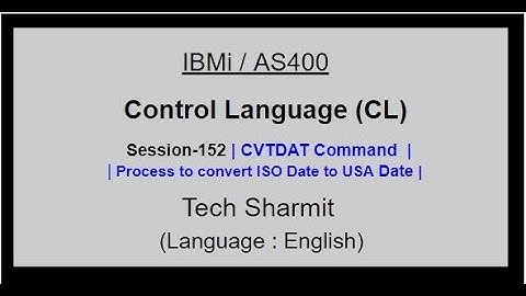 CVTDAT Command  in CL Program  | Date conversion in cl Program    | Date format in cl | CLLE | IBMi