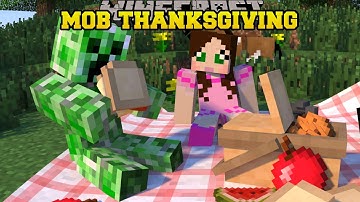Minecraft: HOW WOULD MOBS CELEBRATE THANKSGIVING?! - MOBNIFICENT THANKSGIVING - Custom Map
