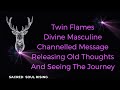 Twin flames  divine masculine channelled message releasing old thoughts and seeing the journey