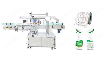 Automatic Double sided Label Applicator | Bugger Cleaner Flat Bottles Sticker Labeling Machine