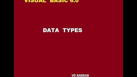 Learn to use Data types in Visual basic 6.0