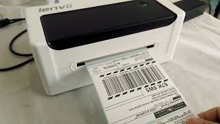 Demonstration of desktop thermal label printer operation
