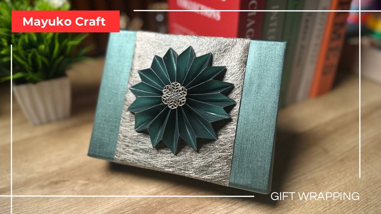 ASMR DIY Gift Wrapping with Origami Flower | No Talking No Music | Elegant Gift Box Decoration