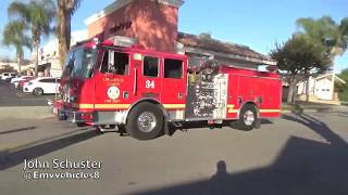 LACoFD Engine 34 and Squad 30 Responding from Station 94