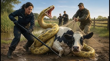 Emergency Rescue Team Saves Cow from Giant Python Attack 🐍🐄
