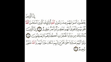 سورة الحجرات 2 القسم الثاني تكرار كيفي من .. إن الذين يغضون أصواتهم .. إلى .. والله غفور رحيم #quran