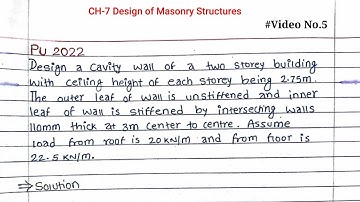 Unit:7 | Design of Cavity Wall of a two storeyed building| Prashant YT | Type:5 | TU,PU,PoU,KU