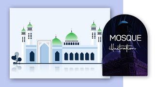 Mosque illustration Adobe Illustrator tutorial,