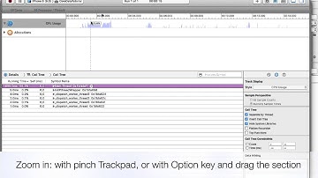 Instruments tutorial Part 2 - Navigate Timeline Pane, Detail Pane, Hide System Library