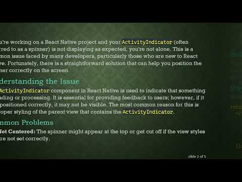 Fixing the React Native Spinner Activity Indicator Not Working Issue