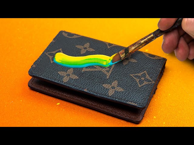 Custom Painting a Louis Vuitton Wallet with Bubbles 