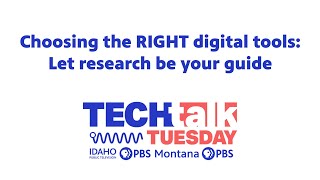 Choosing the RIGHT digital tools: Let research be your guide