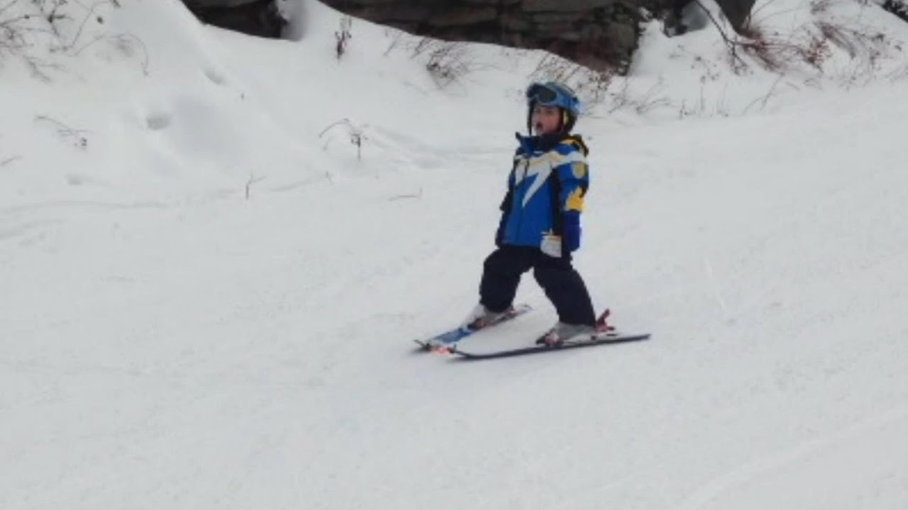 Kids Go Skiing Again Ski School Toddler 3 Years Youtube pertaining to How To Ski With A Toddler