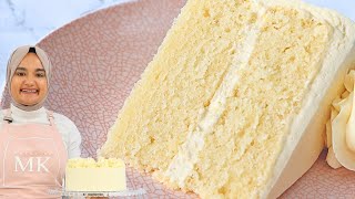 I couldn't believe it. The most soft, velvety WHITE CAKE I've ever made! White vanilla cake recipe