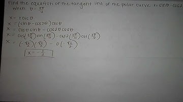 Equation of tangent line to the polar curve