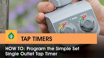 Programming The Simple Set Single Outlet Tap Timer