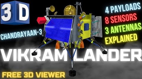 Vikram Lander, Chandrayaan-3 Lander, Indian Moon Lander, 3D Animation, Moon Mission, ISRO Lander