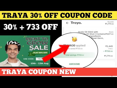 traya 30% off coupon code || traya coupon code || 733 off coupon - YouTube