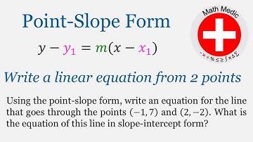 Writing an equation of a line from 2 points (Intro Algebra Unit 6: #13)