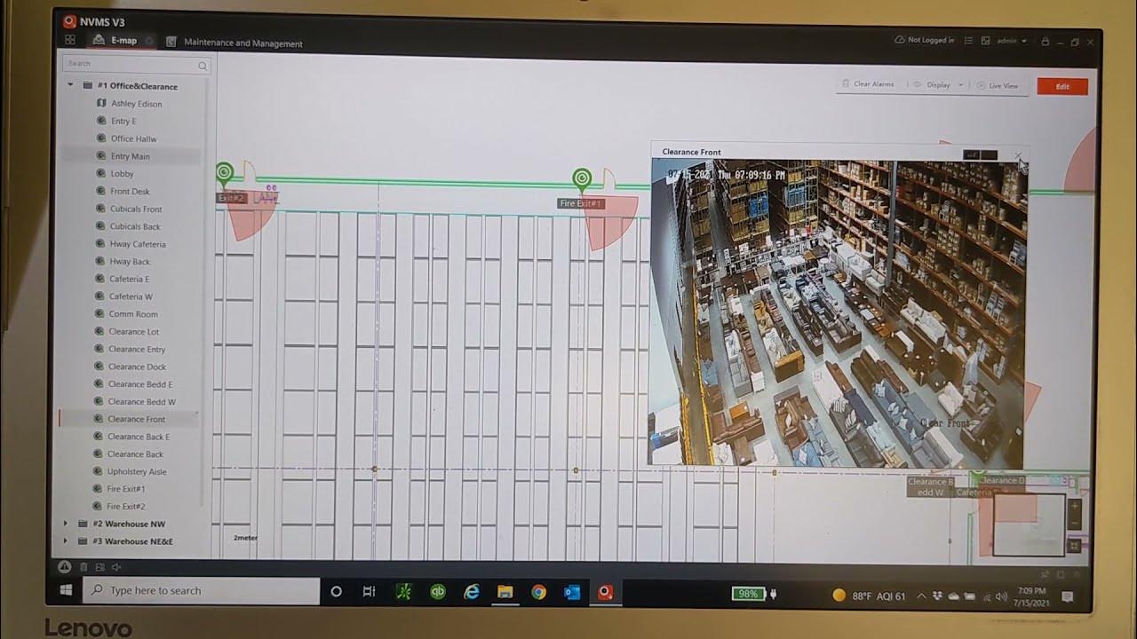 Warehouse Security Camera EMap on NVMS V3 Software YouTube