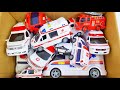 救急車がサイレン鳴らして走る Ambulance Fire Engine Police Car Line Up! Minicars Drive