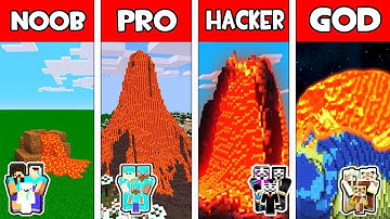 Minecraft NOOB vs PRO vs HACKER vs GOD FAMILY VOLCANO in Minecraft Animation