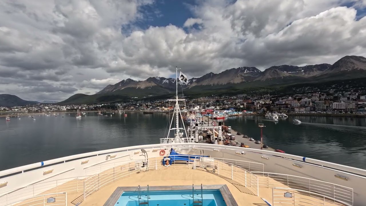 Sapphire Princess Docking in Ushuaia. South America and Antarctica cruise. Jan 14, 2026