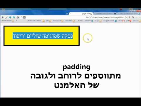 מדריך 13 | עיצוב מרווח פנימי (padding)