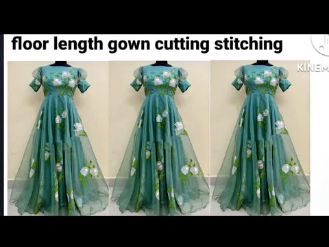 इतना सुंदर यह designer net frock सबका मन मोह लेगा | designer gown cutting  and stitching | frock ya gown kai prakar ke hote hai unamen se umbrella cut  frock, aline frock,