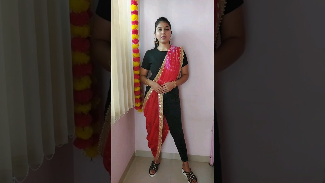 Easy dupatta draping for garba night💃 #navratri#dandiyanight#dupattadraping#youtubeshorts#shorts