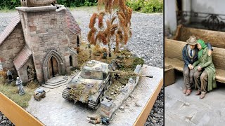 WW2 Panther Defensive Battle Church Diorama scale 1:35