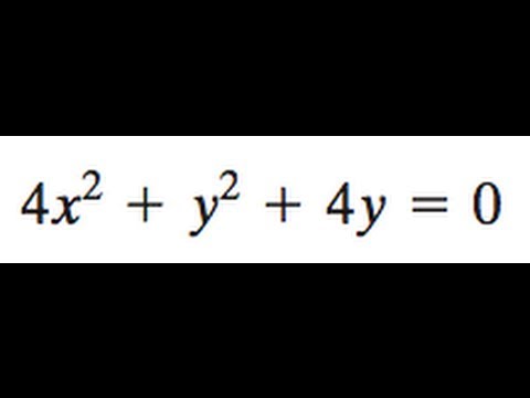 4x 2 Y 2 4y 0 Find The Foci Center Vertices And Then Graph Youtube