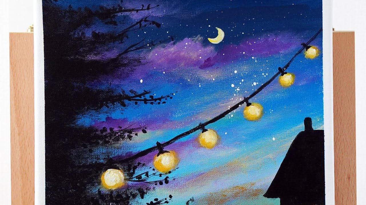 How to paint an [Autumn Dusk] landscape with acrylic paints